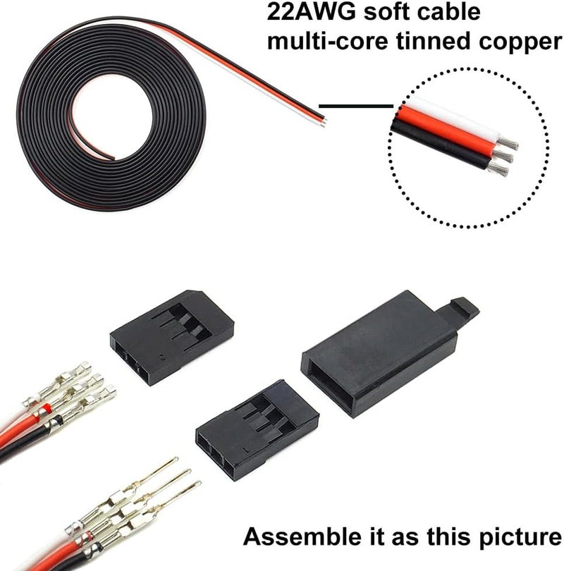 elechawk 30 Sets Servo Connector Male Female Plug Crimp Pin Cable Kit Compatible with Futaba JR Hitec Spektrum RC Connectors (Without Crimping Tool) - Image 5